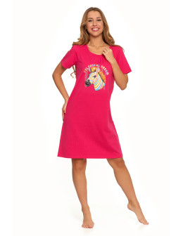 Koszula nocna damska z krótkim rękawem z nadrukiem zebry - produkt 2