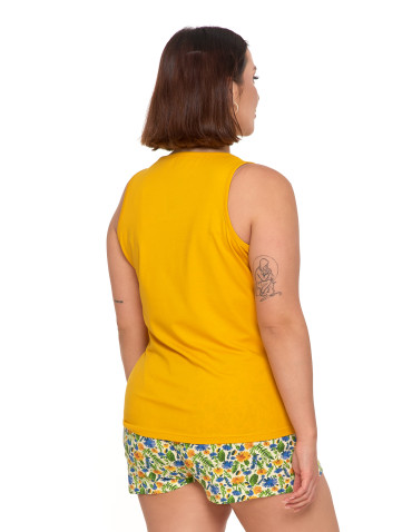 Na ramiączkach - Piżama damska dwuczęściowa na ramiączkach Plus Size ŻÓŁTY - produkt 4