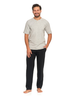 Piżama męska rozpinana z krótkim rękawem bawełniana
