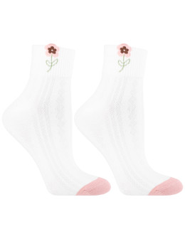 Skarpetki damskie za kostkę z kwiatowym wzorem 3-pak  - produkt 2