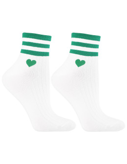 Skarpetki damskie za kostkę z serduszkiem i paskami 3-pak  - produkt 2