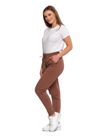Spodnie - Spodnie damskie dresowe basic JASNY BRĄZOWY - produkt 2
