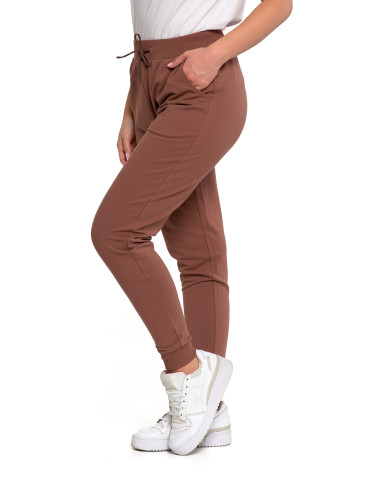 Spodnie - Spodnie damskie dresowe basic JASNY BRĄZOWY - produkt 7