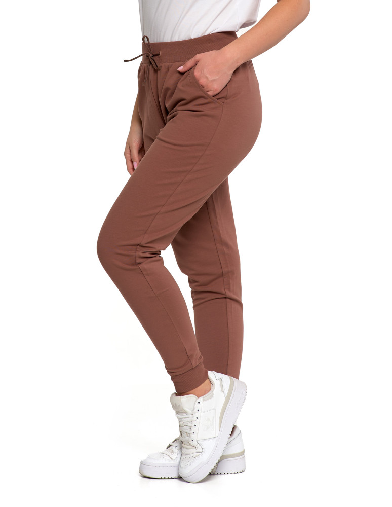 Spodnie - Spodnie damskie dresowe basic JASNY BRĄZOWY - produkt moraj.pl 7