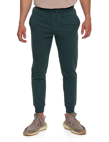 Spodnie - Męskie spodnie dresowe z kieszeniami i ściągaczem KHAKI - produkt 3