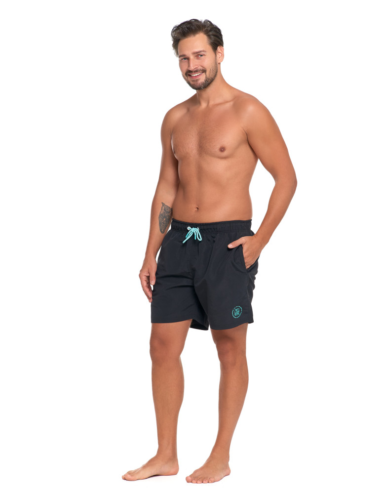Szorty kąpielowe - Szorty kąpielowe męskie plus size z kieszeniami na zamek CZARNY - produkt moraj.pl 12