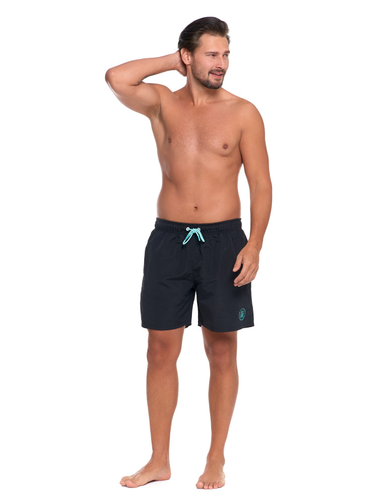 Szorty kąpielowe - Szorty kąpielowe męskie plus size z kieszeniami na zamek CZARNY - produkt moraj.pl 13