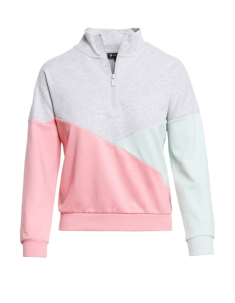 Bluzy - Bluza dresowa damska z zamkiem i stójką RÓŻOWY - produkt moraj.pl 1