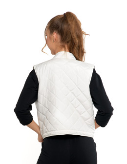 Damska kamizelka pikowana przejściowa krótka - produkt 2