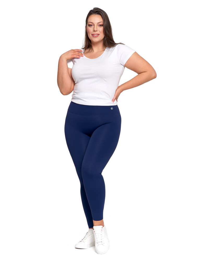 Legginsy - Legginsy damskie sportowe funkcyjne z wysokim stanem GRANATOWY - produkt moraj.pl 1