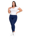 Legginsy damskie sportowe funkcyjne z wysokim stanem GRANATOWY