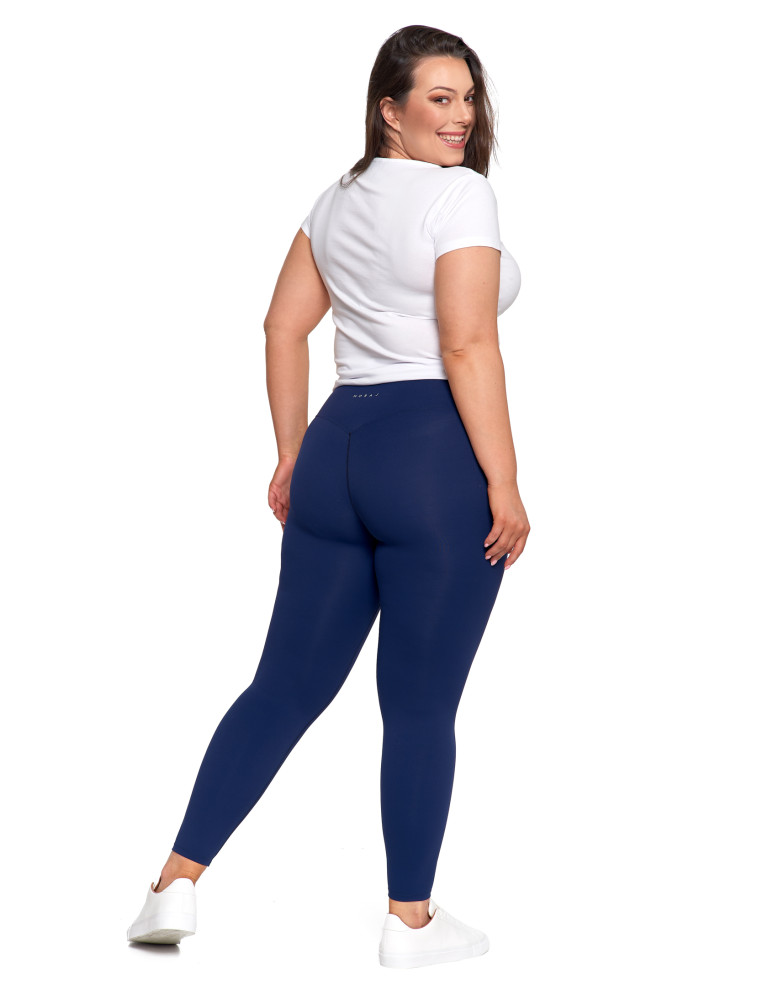 Legginsy - Legginsy damskie sportowe funkcyjne z wysokim stanem GRANATOWY - produkt moraj.pl 3