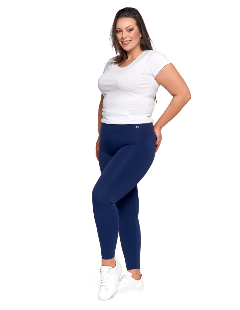 Legginsy - Legginsy damskie sportowe funkcyjne z wysokim stanem GRANATOWY - produkt moraj.pl 4