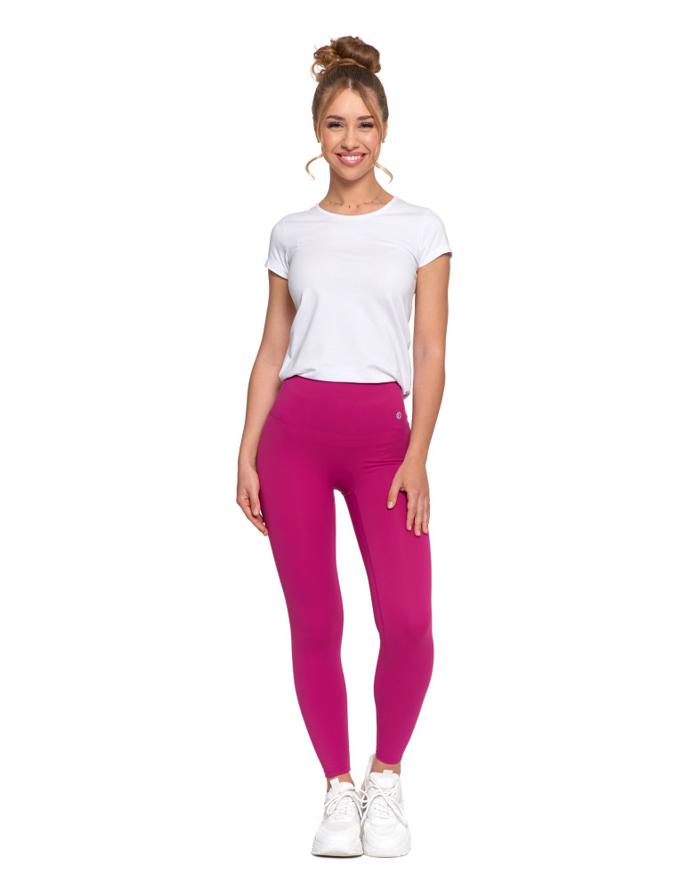 Legginsy - Legginsy damskie sportowe funkcyjne z wysokim stanem FUKSJA - produkt moraj.pl 1
