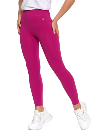 Legginsy - Legginsy damskie sportowe funkcyjne z wysokim stanem FUKSJA - produkt 3