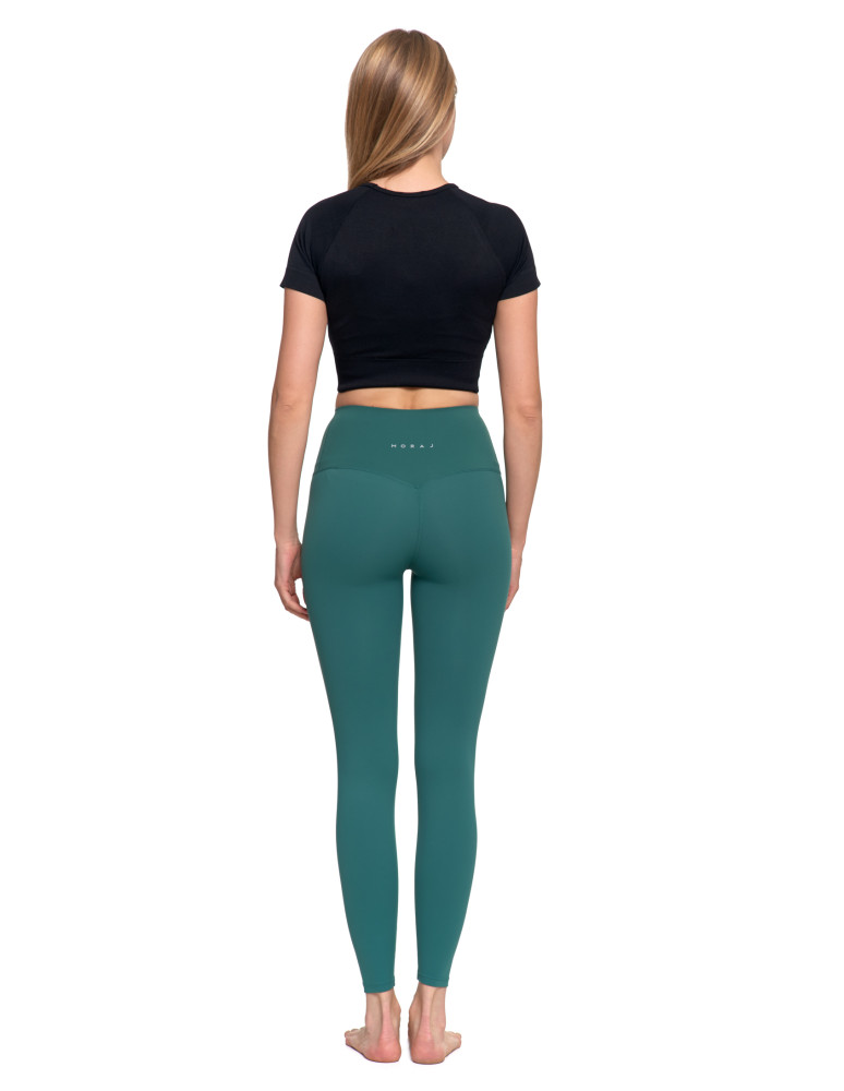 Legginsy - Legginsy damskie sportowe funkcyjne z wysokim stanem ZIELONY - produkt moraj.pl 1