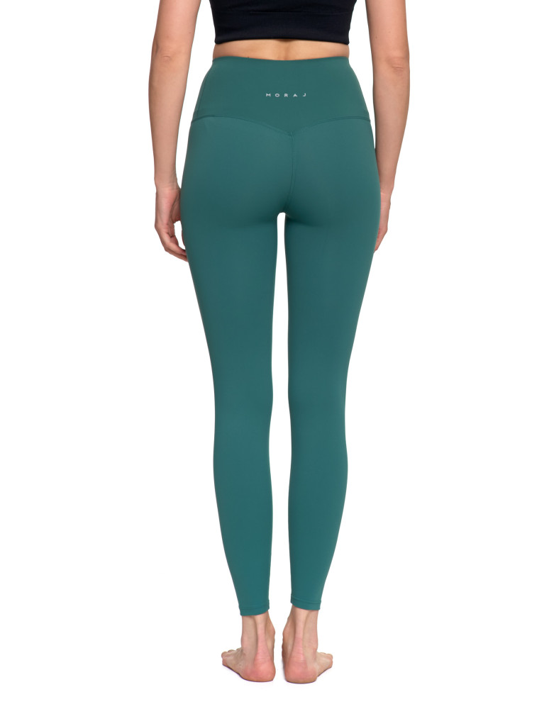 Legginsy - Legginsy damskie sportowe funkcyjne z wysokim stanem ZIELONY - produkt moraj.pl 4