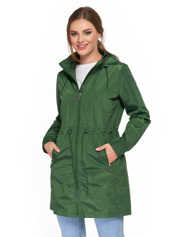 Kurtka parka damska przejściowa z kapturem