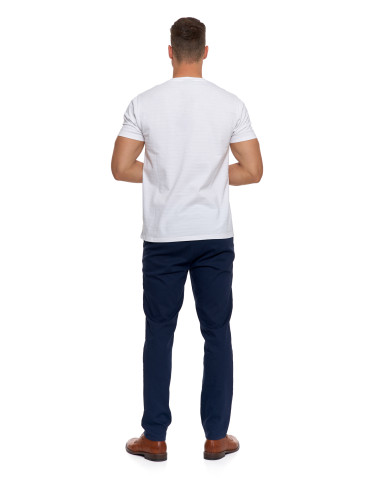 Koszulki, topy, koszule - T-shirt męski bawełniany z dekoltem henley BIAŁY - produkt 6