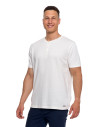 T-shirt męski bawełniany o strukturalnym splocie typu waffle KREMOWY