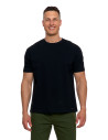 T-shirt męski 100% bawełniany z prążkowaną strukturą CZARNY