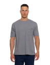T-shirt męski strukturalny casual z kieszonką SZARY