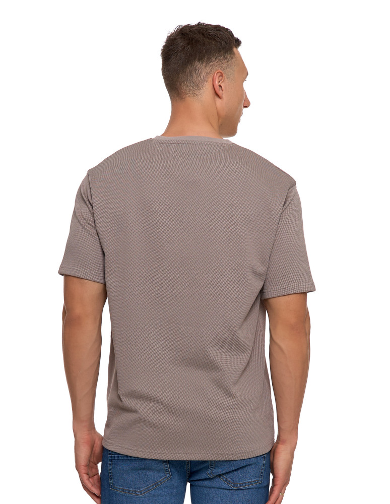 Koszulki, topy, koszule - T-shirt męski klasyczny bawełniany PREMIUM BEŻOWY - produkt moraj.pl 3