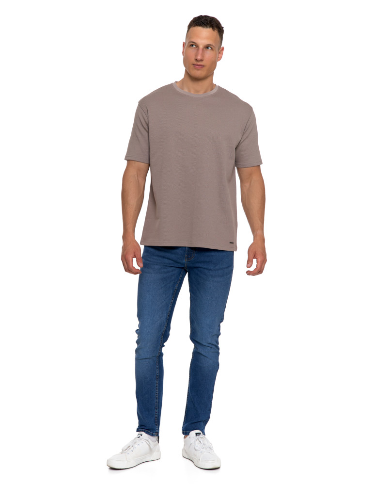 Koszulki, topy, koszule - T-shirt męski klasyczny bawełniany PREMIUM BEŻOWY - produkt moraj.pl 6