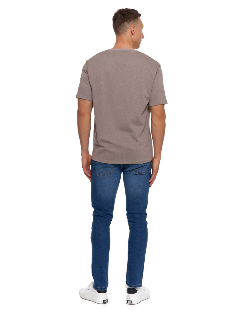 Koszulki, topy, koszule - T-shirt męski klasyczny bawełniany PREMIUM BEŻOWY - produkt moraj.pl 7