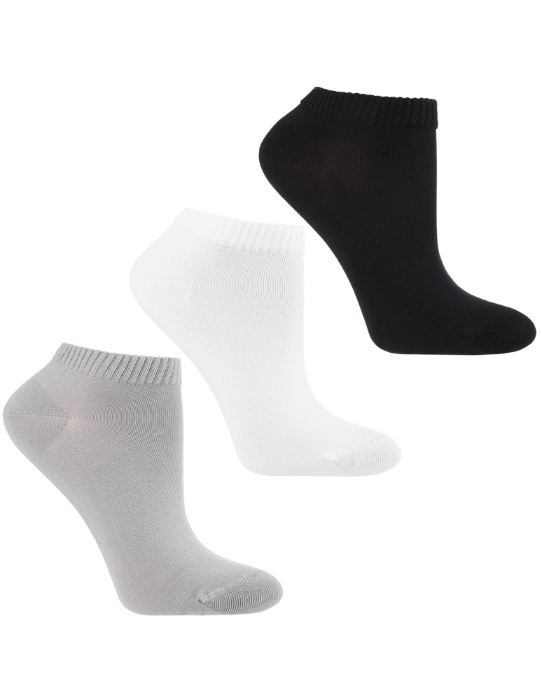 Stopki - Skarpetki damskie stopki klasyczne gładkie z lyocellu 3-pak MIX KOLOR - produkt moraj.pl 1