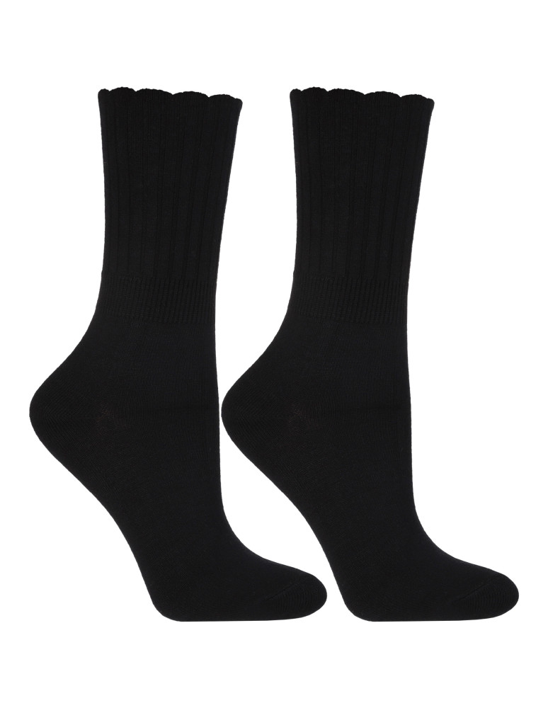 Długie - Skarpetki damskie długie w prążek z delikatną falbanką 3-pak MIX KOLOR  - produkt moraj.pl 4