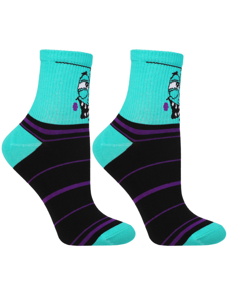 Skarpety - Skarpetki bawełniane unisex z zabawnym wzorem 3-pak TURQUOISE - produkt moraj.pl 5