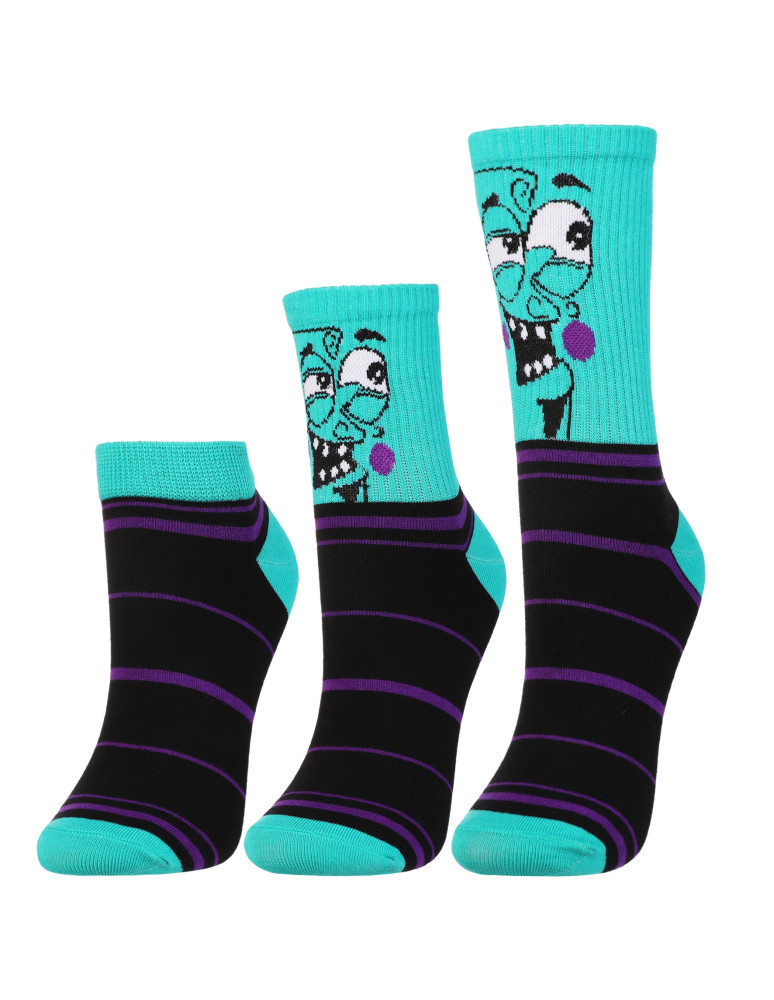 Skarpety - Skarpetki bawełniane unisex z zabawnym wzorem 3-pak TURQUOISE - produkt moraj.pl 1