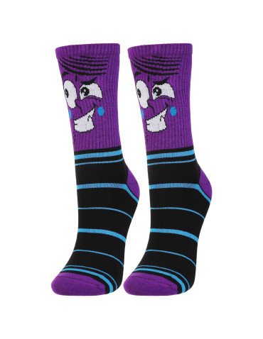 Skarpety - Skarpetki bawełniane unisex z zabawnym wzorem 3-pak FIOLETOWY - produkt 8