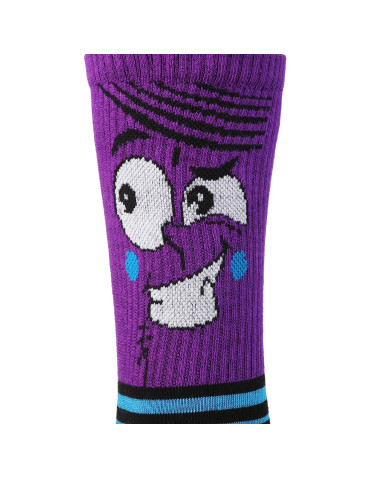 Skarpety - Skarpetki bawełniane unisex z zabawnym wzorem 3-pak FIOLETOWY - produkt 9