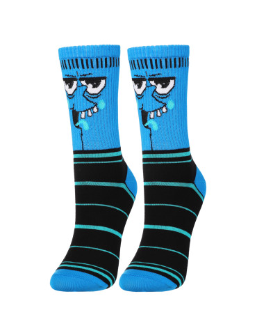 Skarpety - Skarpetki bawełniane unisex z zabawnym wzorem 3-pak NIEBIESKI - produkt 8