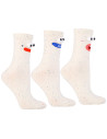 Skarpetki damskie długie bawełniane z buźkami 3-pak MIX KOLOR