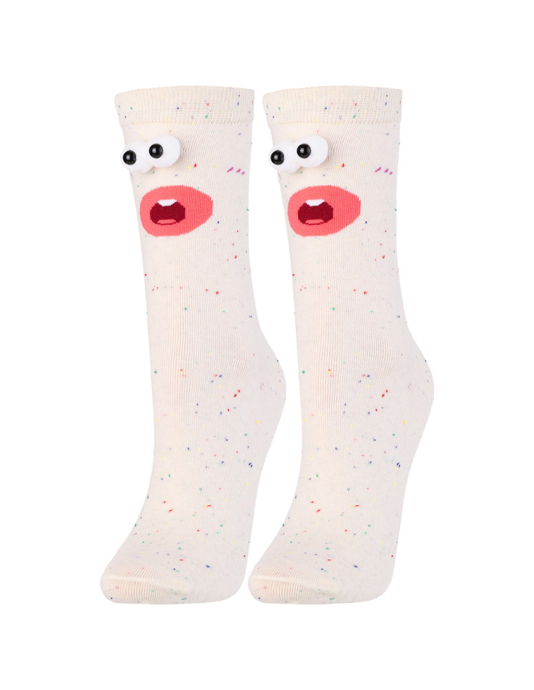 Długie - Skarpetki damskie długie bawełniane z buźkami 3-pak MIX KOLOR  - produkt moraj.pl 6