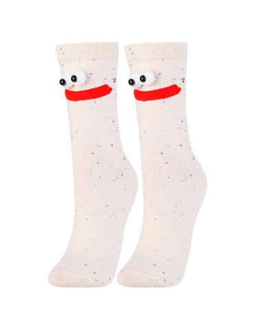 Długie - Skarpetki damskie długie bawełniane z buźkami 3-pak MIX KOLOR - produkt 8