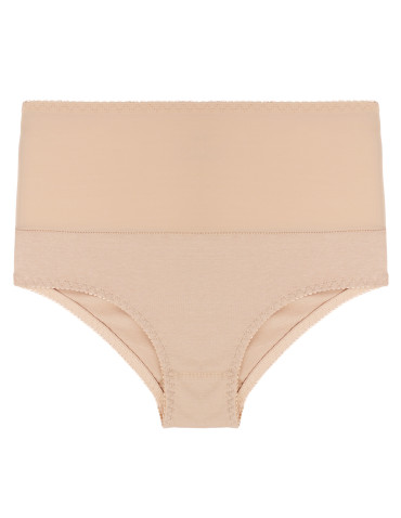 Figi - Majtki damskie maxi bikini z wysokim stanem modelujące 3-pak BEIGE - produkt 5