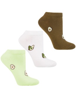 Skarpety stopki damskie w awokado 3-pak