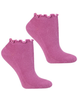 Skarpetki stopki damskie z falbanką prążkowane 3-pak - produkt 2