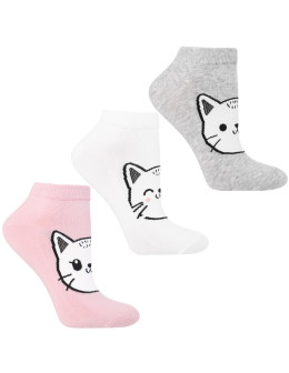 Skarpety stopi damskie z kotkiem 3-pak - produkt 2