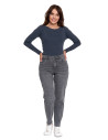Damskie spodnie jeansowe mom fit SZARY