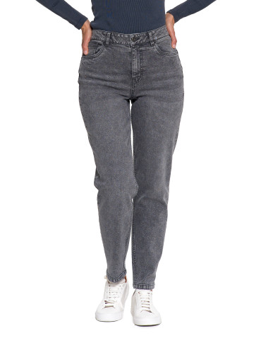 Spodnie - Damskie spodnie jeansowe mom fit SZARY - produkt 6