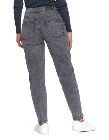 Spodnie - Damskie spodnie jeansowe mom fit SZARY - produkt 7