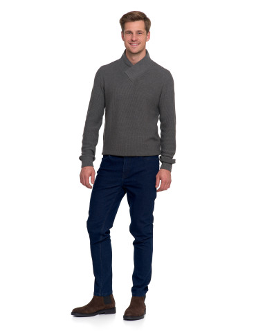 Spodnie - Spodnie męskie jeansy proste nogawki JEANS - produkt 4
