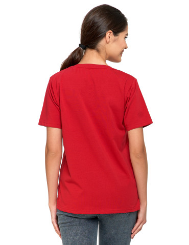 Koszulki i topy - Koszulka damska bawełna Premium T-shirt dekolt w serek CZERWONY - produkt 2