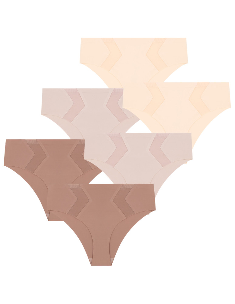 Figi - Majtki damskie figi bikini bezszwowe 6-pak WIELOKOLOROWY - produkt moraj.pl 1