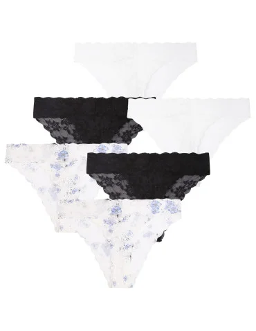 Majtki damskie koronkowe figi bikini 6-pak